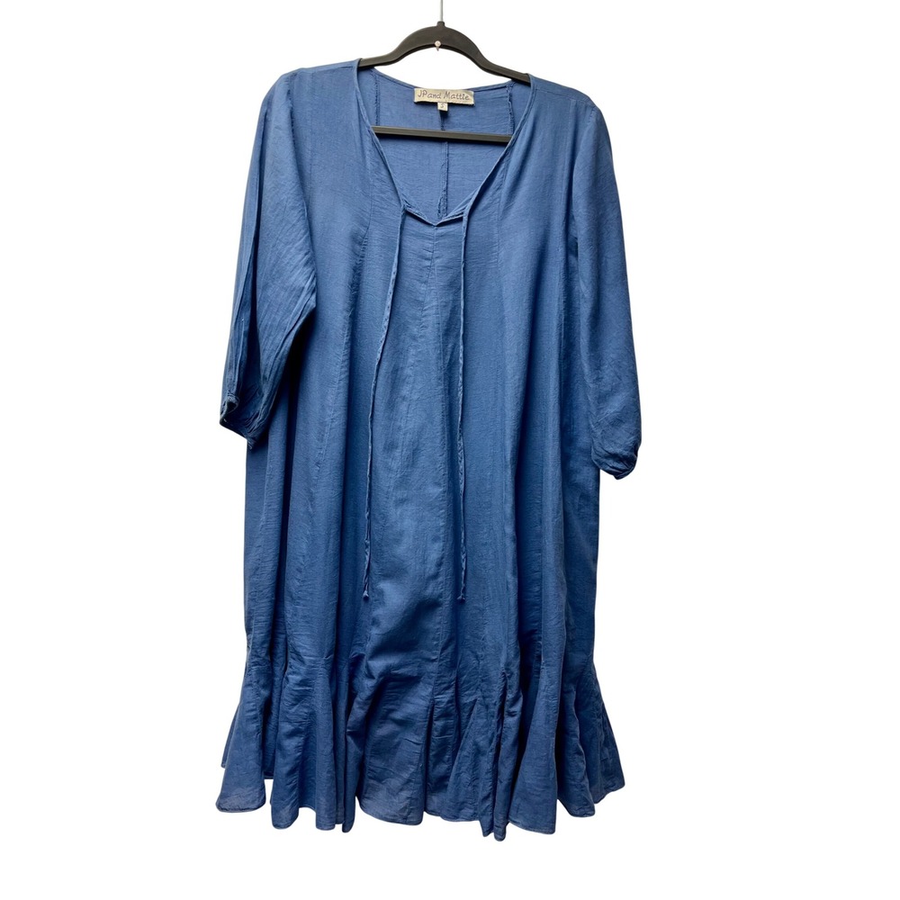 JP and Mattie Tunic Dress S Blue Granola Minimalist Earthy Shabby Chic Cottage